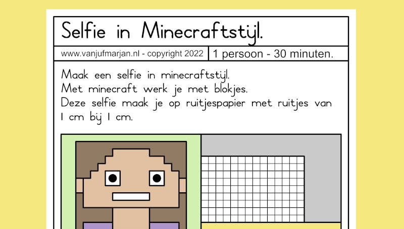 Selfie in minecraftstijl