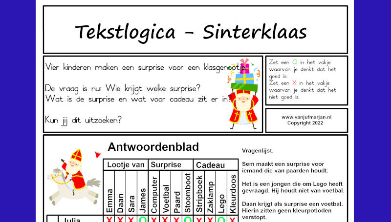 Tekstlogica - Sinterklaas -