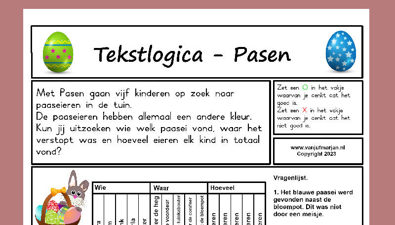 overstroming Geschatte Populair Tekstlogica Pasen 2. - vanjufmarjan.nl