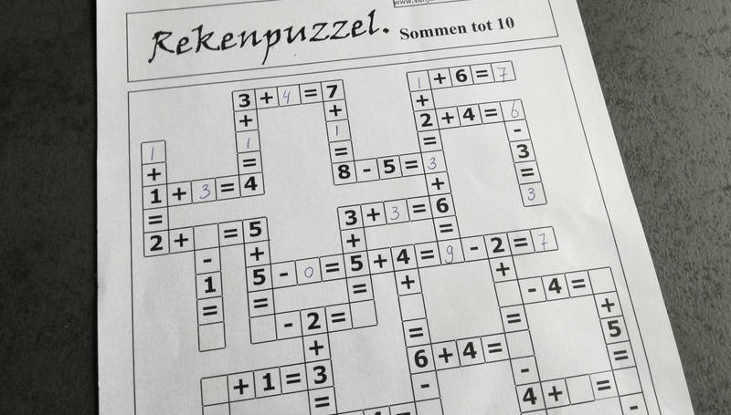 Hedendaags Rekenpuzzel - kruispuzzels - sommen en tafels. - VanJufMarjan XX-02