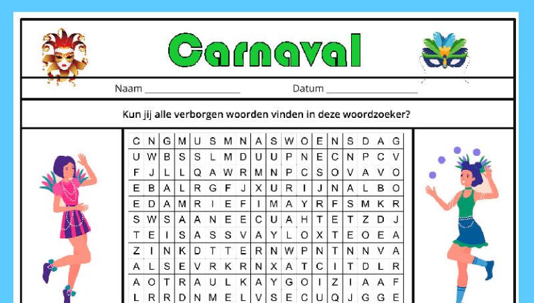 Woordzoeker carnaval