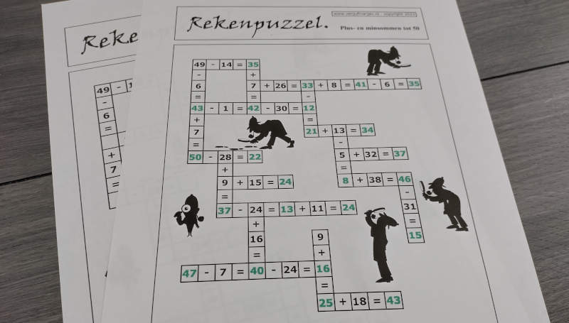 Rekenpuzzel tot 50
