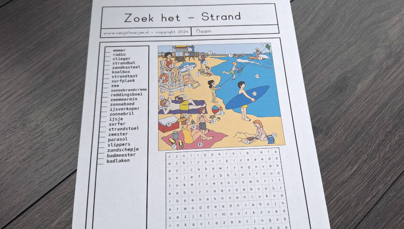 zoek het strand