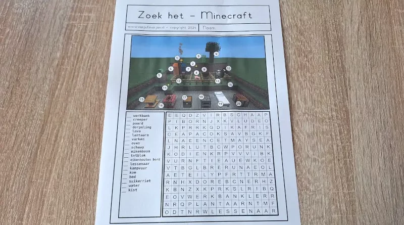 Zoek het minecraft