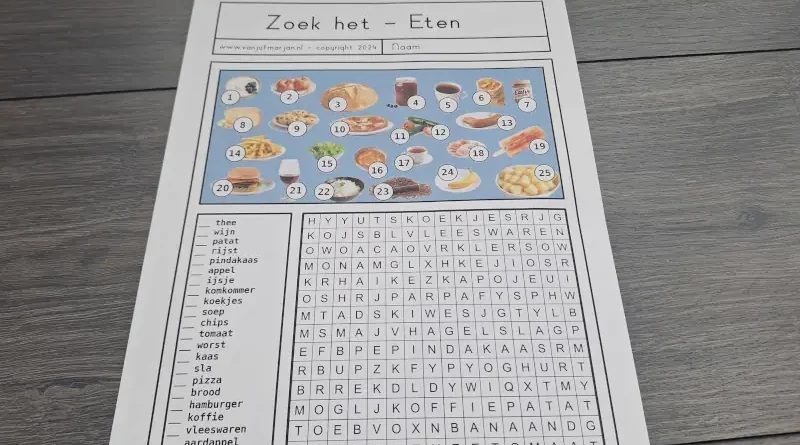 zoek het eten