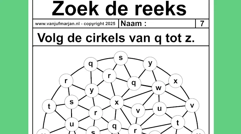 Zoek de reeks 7