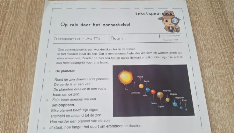 Tekstspeurneus – Zonnestelsel (AVI M5)