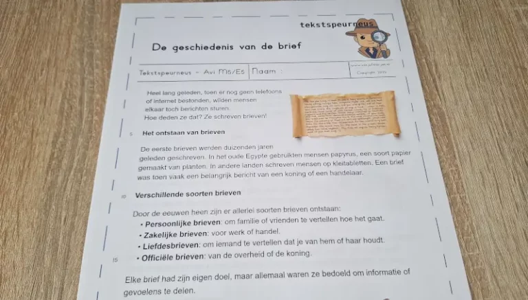 Tekstspeurneus – De geschiedenis van de brief (AVI M5/E5)