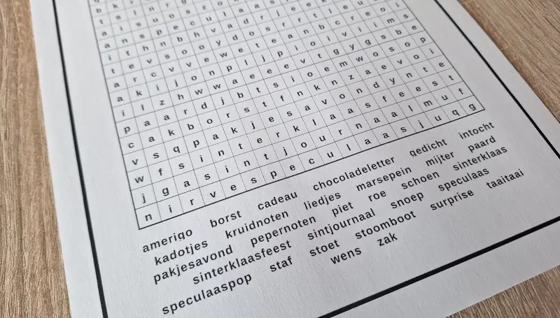 woordzoeker sinterklaas