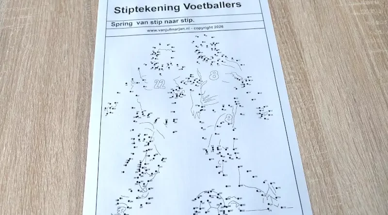 stiptekening voetballers