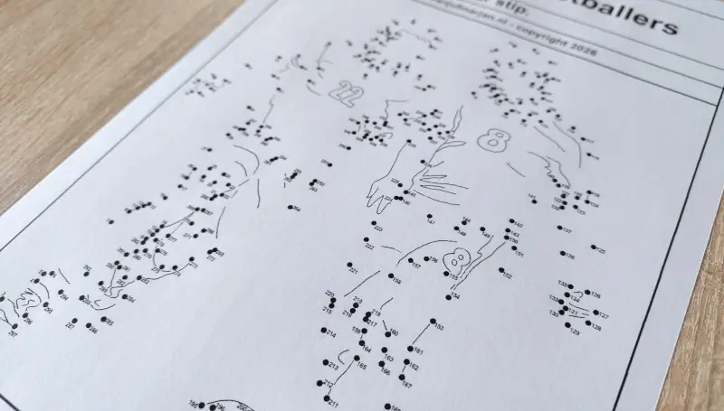 stiptekening voetballers