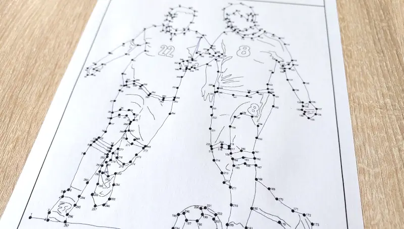 stiptekening voetballers