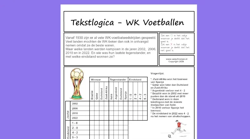 Tekstlogica - WK Voetballen
