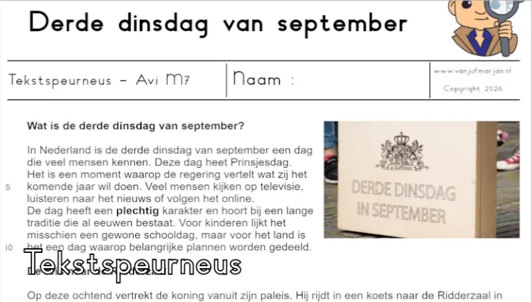 Tekstspeurneus Prinsjesdag (AVI M4, M5 en M7)