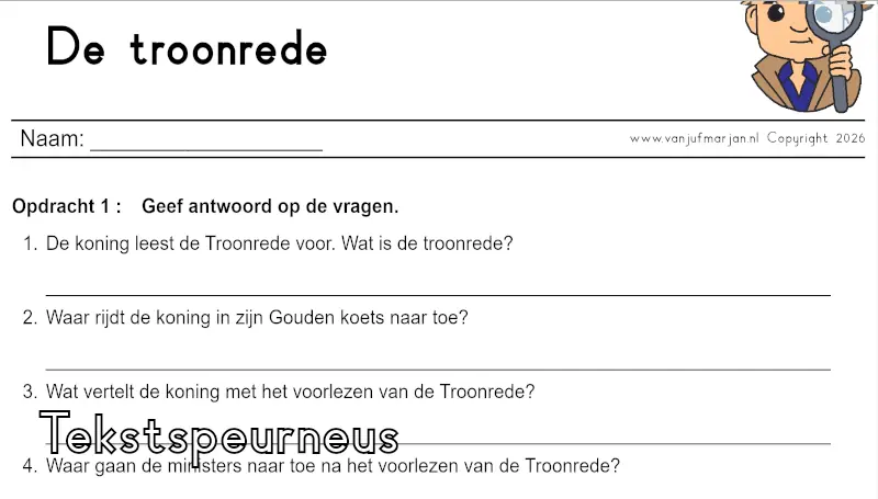 Tekstspeurneus Prinsjesdag
