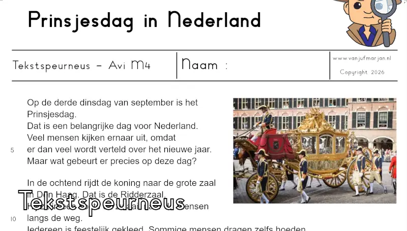 Tekstspeurneus Prinsjesdag